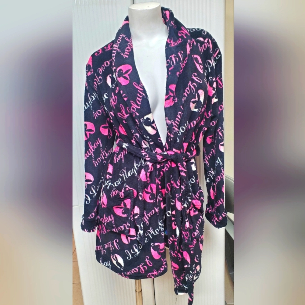 Playboy Heart Fleece Robe